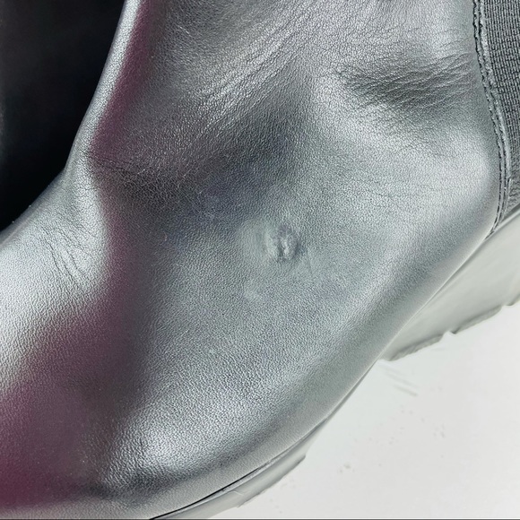 JOHNSTON & MURPHY Black Leather Pull On Calf Boots - Picture 9 of 10